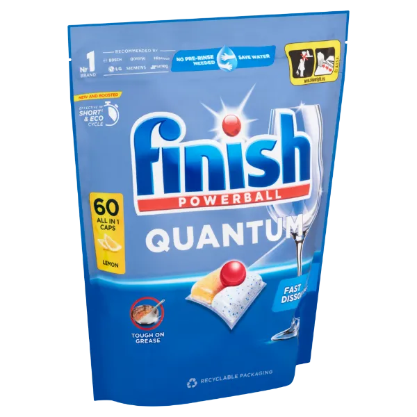 Finish Powerball Quantum All in 1 mosogatógép-kapszula, Lemon, 60 db termékhez kapcsolódó kép