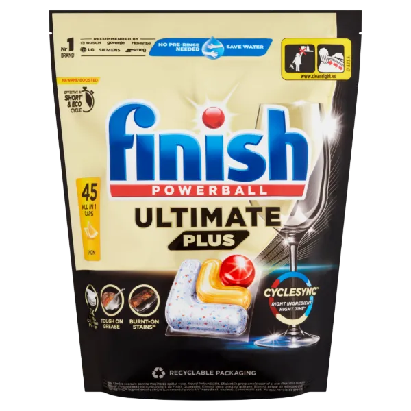 Finish Powerball Ultimate Plus All in 1 Citrom mosogatógép kapszula 45 kapszula 549 g termékhez kapcsolódó kép