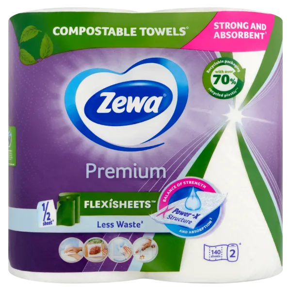 Zewa Premium Flexisheets háztartási papírtörlő 2 rétegű 2 tekercs termékhez kapcsolódó kép
