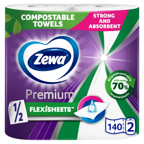 Zewa Premium Flexisheets háztartási papírtörlő 2 rétegű 2 tekercs termékhez kapcsolódó kép