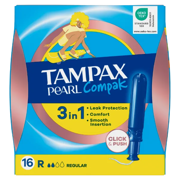Tampax Pearl Compak Regular Applikátoros Tampon, 16 db termékhez kapcsolódó kép