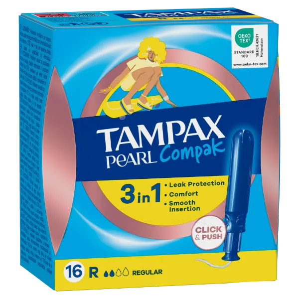 Tampax Pearl Compak Regular Applikátoros Tampon, 16 db termékhez kapcsolódó kép