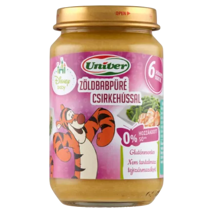 Univer zöldbabpüré csirkehússal bébiétel 6 hónapos kortól 163 g termékhez kapcsolódó kép