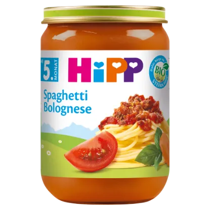 HiPP bio bolognai spagetti bébiétel 5 hó+l 190 g termékhez kapcsolódó kép