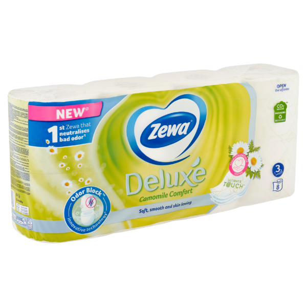 Zewa Deluxe Camomile Comfort toalettpapír 3 rétegű 8 tekercs termékhez kapcsolódó kép