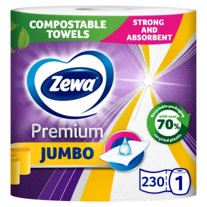 Zewa Premium Jumbo háztartási papírtörlő 3 rétegű 1 tekercs termékhez kapcsolódó kép
