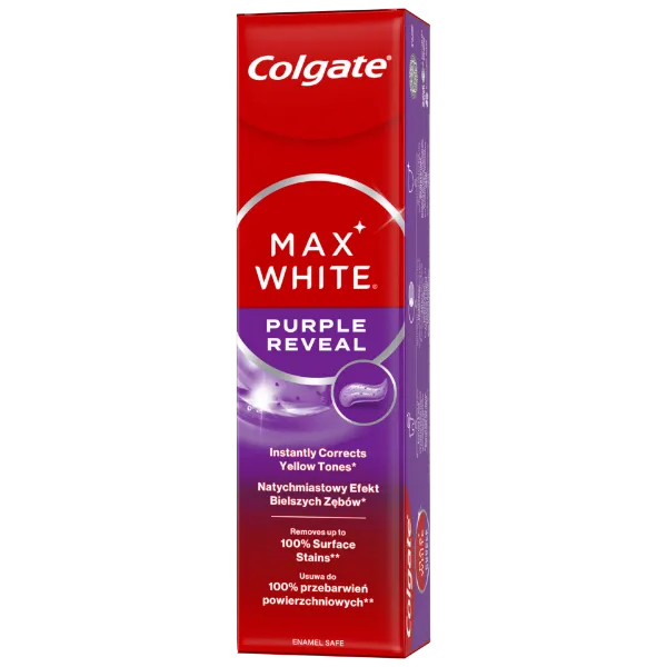 Colgate Max White Purple Reveal fogfehérítő fogkrém 75 ml termékhez kapcsolódó kép