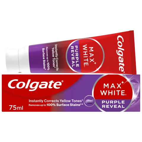 Colgate Max White Purple Reveal fogfehérítő fogkrém 75 ml termékhez kapcsolódó kép