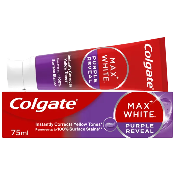 Colgate Max White Purple Reveal fogfehérítő fogkrém 75 ml termékhez kapcsolódó kép
