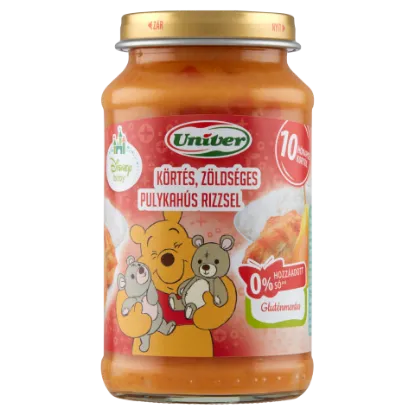 Univer körtés, zöldséges pulykahús rizzsel bébiétel 10 hónapos kortól 220 g termékhez kapcsolódó kép