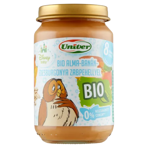 Univer Disney Baby bio alma-banán-édesburgonya zabpehellyel bébidesszert 8 hónapos kortól 163 g termékhez kapcsolódó kép