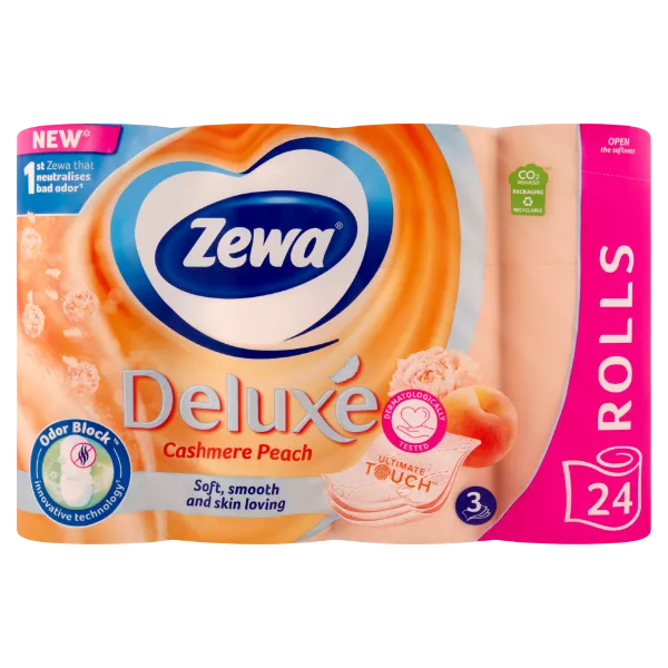 Zewa Deluxe Cashmere Peach toalettpapír 3 rétegű 24 tekercs termékhez kapcsolódó kép