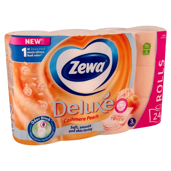 Zewa Deluxe Cashmere Peach toalettpapír 3 rétegű 24 tekercs termékhez kapcsolódó kép