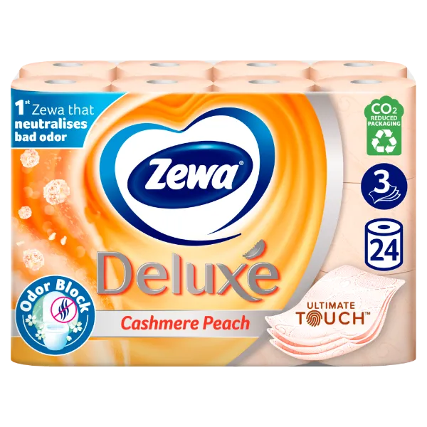 Zewa Deluxe Cashmere Peach toalettpapír 3 rétegű 24 tekercs termékhez kapcsolódó kép