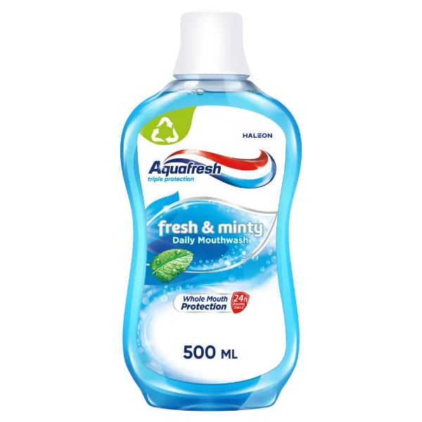 Aquafresh alkoholmentes fluoridos szájvíz 500 ml Fresh & Minty termékhez kapcsolódó kép