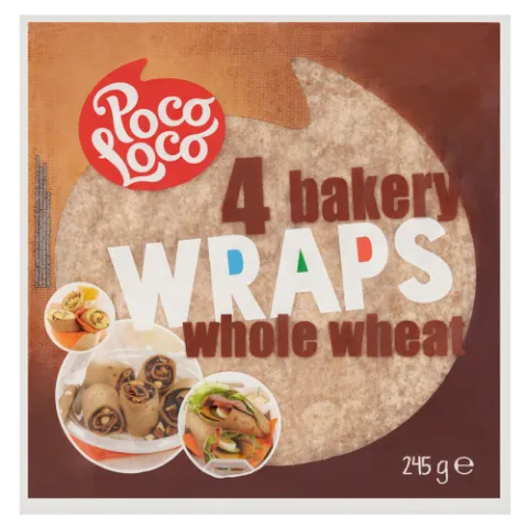 Poco Loco tortilla teljes kiőrlésű liszttel 4 db 245 g termékhez kapcsolódó kép