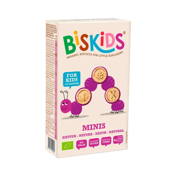 Biskids Minis biokeksz 120g - natural, alma ízzel gyerekeknek 36 hónapos kortól termékhez kapcsolódó kép