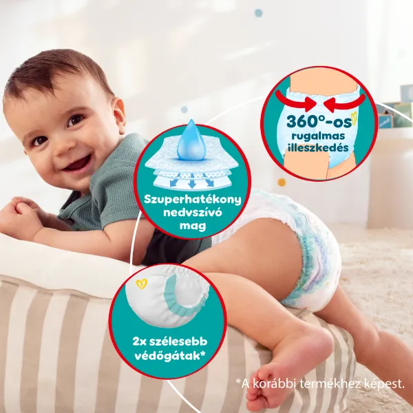 Pampers Pants Bugyipelenka, Méret: 8, 32 db pelenka, 17kg+ termékhez kapcsolódó kép
