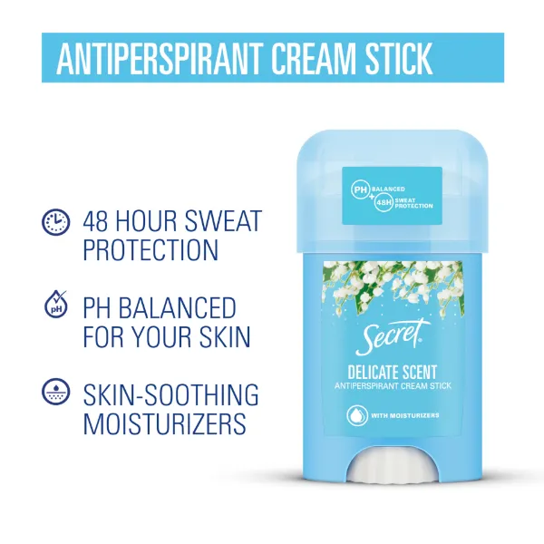 Secret Delicate Női Izzadásgátló Krémstift, 40 ml termékhez kapcsolódó kép
