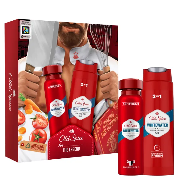 Old Spice Whitewater Chef ajándékcsomag (deo spray és tusfürdő) termékhez kapcsolódó kép