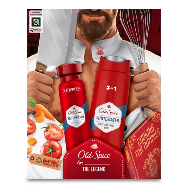 Old Spice Whitewater Chef ajándékcsomag (deo spray és tusfürdő) termékhez kapcsolódó kép
