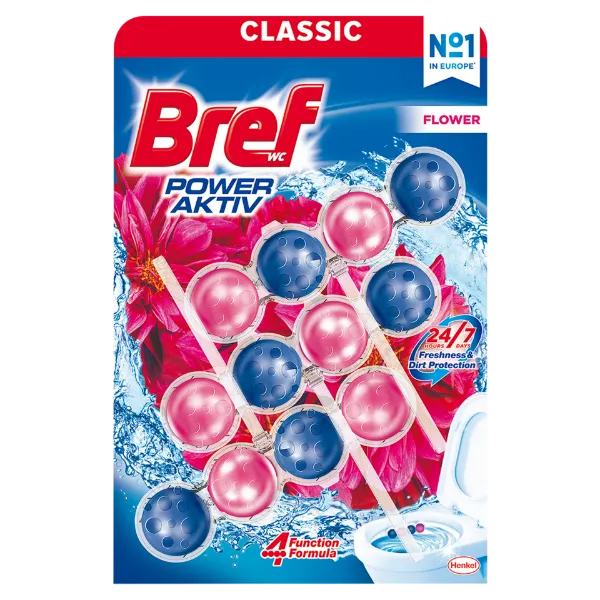 Bref Power Aktiv Flower WC frissítő 3 x 50 g termékhez kapcsolódó kép