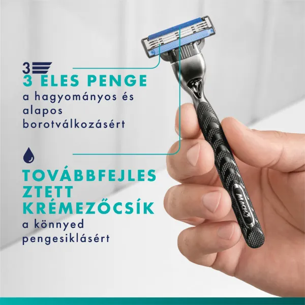 Gillette Mach3 Férfi Borotva, 1 db Gillette Borotva, 5 db Borotvabetét termékhez kapcsolódó kép
