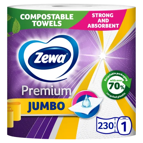 Zewa Premium Jumbo háztartási papírtörlő 3 rétegű 1 tekercs termékhez kapcsolódó kép