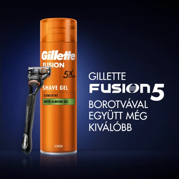 Gillette Fusion Borotvazselé Mandulaolajjal, Érzékeny Bőrre, 200ml termékhez kapcsolódó kép