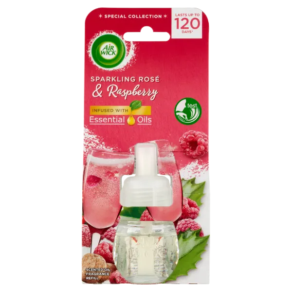 Air  Wick  elektromos légfrissítő utántöltő, Rozé Pezsgő és Málna illat, 19ml termékhez kapcsolódó kép