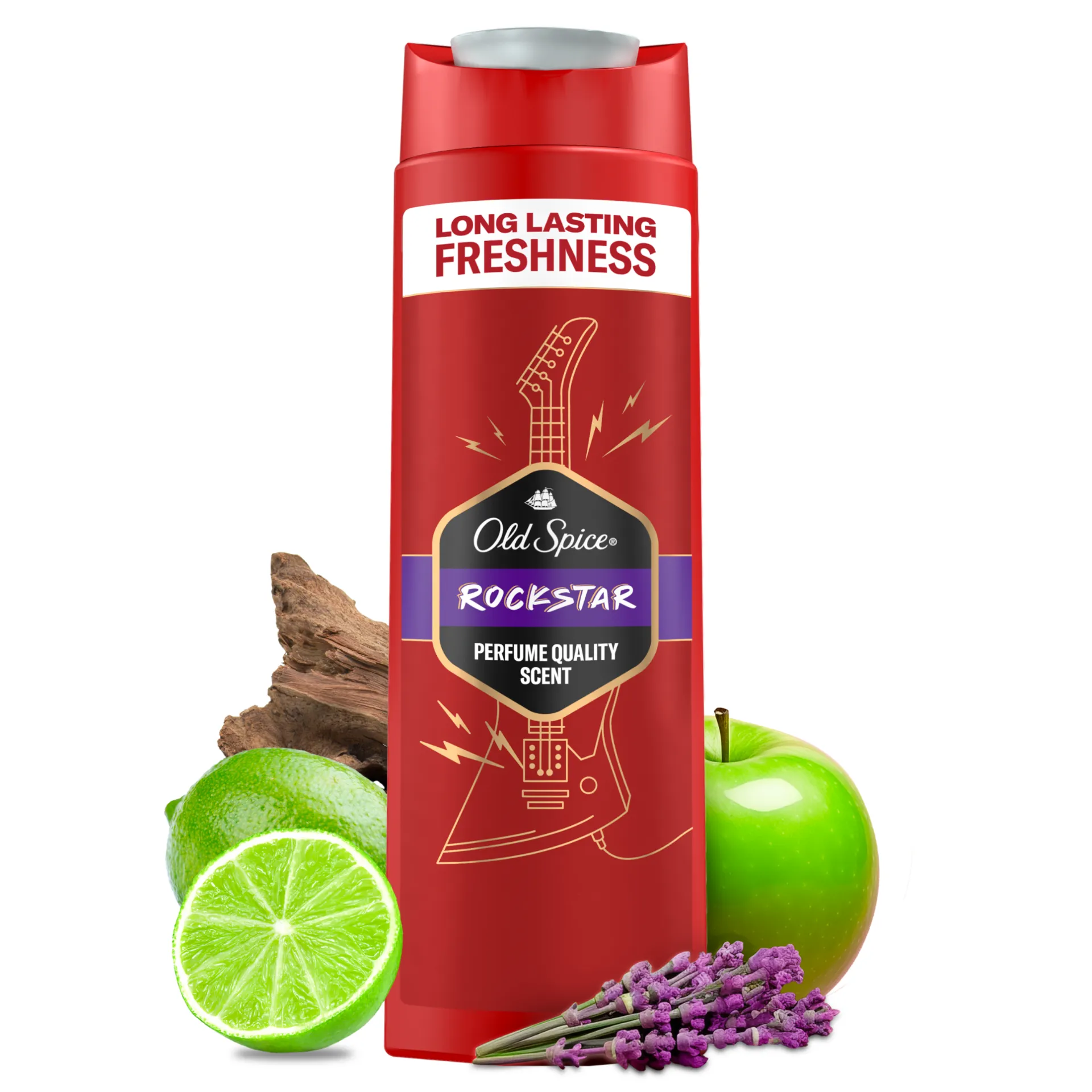 Old Spice Rock Star férfi tusfürdő és sampon, 400 ml