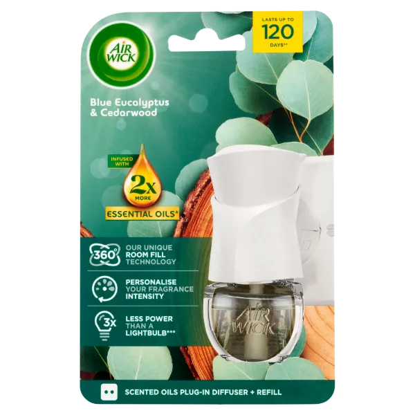 Air Wick elektromos légfrissítő készülék utántöltővel 19ml Eukaliptusz és cédrusfa termékhez kapcsolódó kép