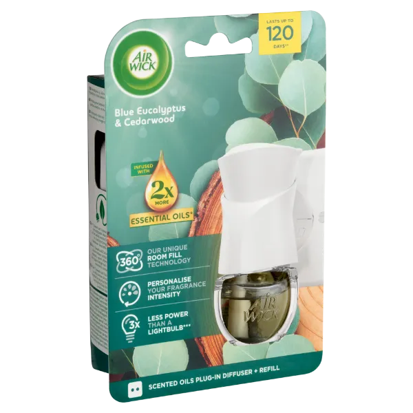 Air Wick elektromos légfrissítő készülék utántöltővel 19ml Eukaliptusz és cédrusfa termékhez kapcsolódó kép
