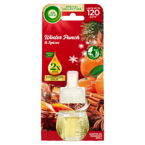 Air Wick elektromos légfrissítő utántöltő 19ml Gyümölcsös téli puncs termékhez kapcsolódó kép