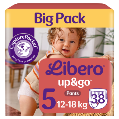 Libero Up&Go egyszerhasználatos bugyipelenka, méret: 5, 12-18 kg, 38 db termékhez kapcsolódó kép