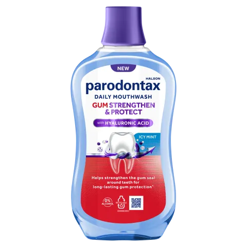 Parodontax Gum Strengthen & Protect Icy Mint alkoholmentes fluoridos szájvíz 500 ml  termékhez kapcsolódó kép