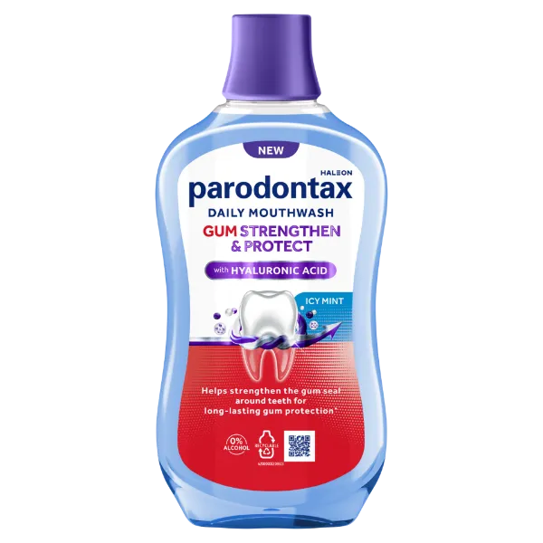Parodontax Gum Strengthen & Protect Icy Mint alkoholmentes fluoridos szájvíz 500 ml  termékhez kapcsolódó kép