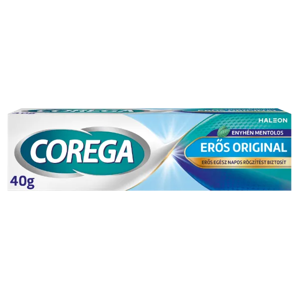 Corega Erős Original enyhén mentolos műfogsorrögzítő krém 40 g  termékhez kapcsolódó kép