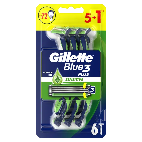 Gillette Blue3 Plus Sensitive, Eldobható Borotva Férfiaknak,  Darabos Kiszerelés termékhez kapcsolódó kép