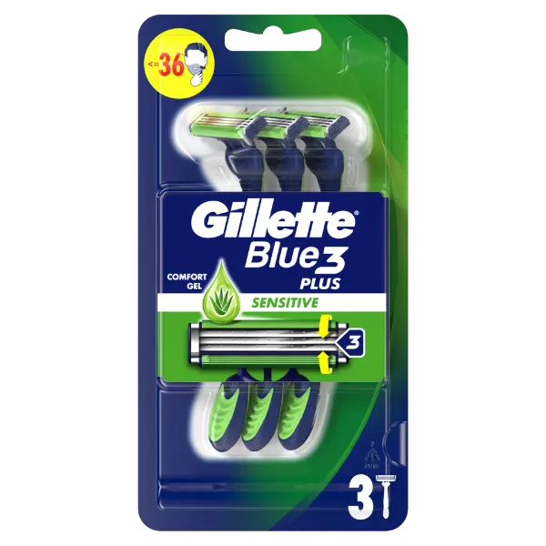 Gillette Blue3 Plus Sensitive, Eldobható Borotva Férfiaknak,  Darabos Kiszerelés termékhez kapcsolódó kép