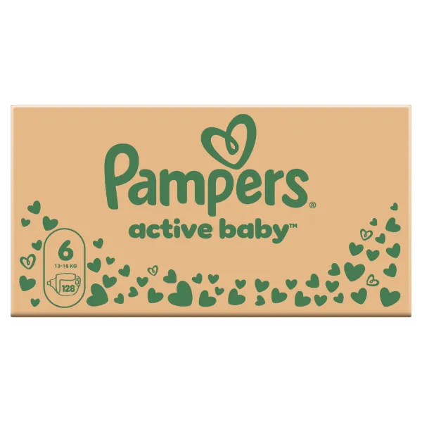 Pampers Active Baby pelenka - havi pelenkacsomag, Méret: 6, 128 db Pelenka, 13kg - 18kg termékhez kapcsolódó kép