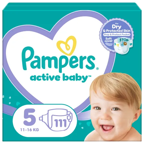 Pampers Active Baby Pelenka, Méret: 5, 111 db Pelenka, 11kg-16kg termékhez kapcsolódó kép