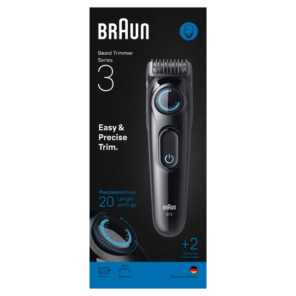 Braun Series 3 Szakállvágó, +2 Formázóeszköz, 20 Hosszbeállítás, Éles Pengék, BT3500, Fekete termékhez kapcsolódó kép