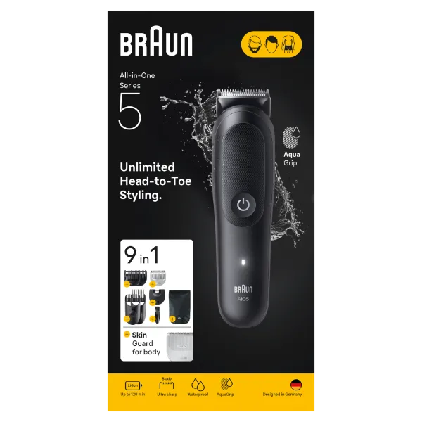 Braun Series 5 Multifunkciós Készlet, 9 az 1-ben Szőrtelenítő, Éles Penge, Testszőrnyírás, AIO5540 termékhez kapcsolódó kép
