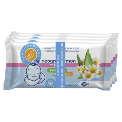 Neogranormon Baby aloe vera & kamilla törlőkendő 4 x 55 db termékhez kapcsolódó kép