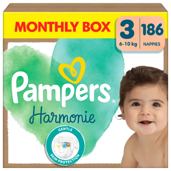 Pampers Harmonie Baby Pelenka - havi pelenkacsomag, Méret: 3, 186 db Pelenka, 6kg-10kg termékhez kapcsolódó kép