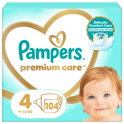 Pampers Premium Care, Méret: 4, 104 Pelenka, 9kg-14kg termékhez kapcsolódó kép