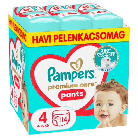 Pampers Premium Care Bugyipelenka - havi pelenkacsomag, Méret: 4, 114 db, 9kg-15kg termékhez kapcsolódó kép