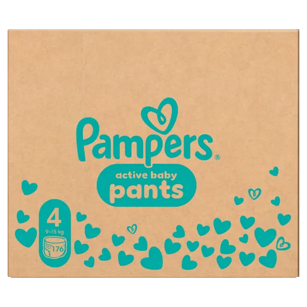 Pampers Active Baby Bugyipelenka - havi pelenkacsomag , Méret 4, 176 Bugyipelenka, 9kg-15kg termékhez kapcsolódó kép