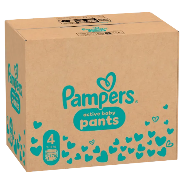Pampers Active Baby Bugyipelenka - havi pelenkacsomag , Méret 4, 176 Bugyipelenka, 9kg-15kg termékhez kapcsolódó kép